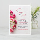 Red Floral Photo Wedding Save the Date Poster セーブザデート (スタンド正面)