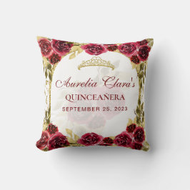 Red Floral Princess Gold Arch Quinceanera クッション