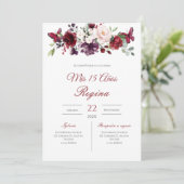 Red Floral Quinceañera Invitation Spanish 招待状 (スタンド正面)
