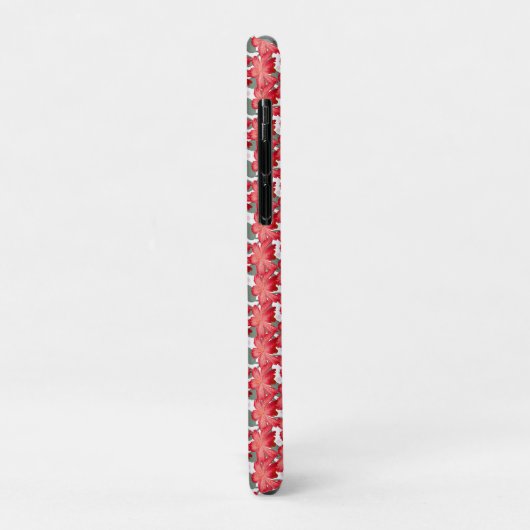 Red Floral Seamless Pattern, Elegant Flower Repeat Case-Mate iPhoneケース (裏面/左)
