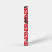 Red Floral Seamless Pattern, Elegant Flower Repeat iPhoneケース (右側面)