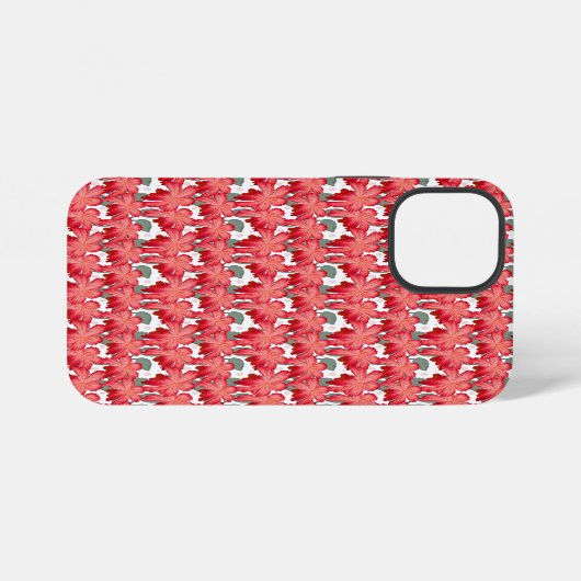 Red Floral Seamless Pattern, Elegant Flower Repeat iPhoneケース (裏面横)