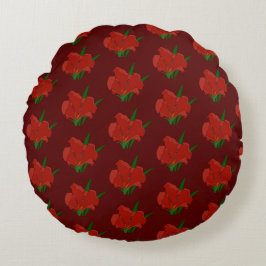 Red Floral Throw pillow ラウンドクッション