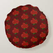 Red Floral Throw pillow ラウンドクッション (裏面)