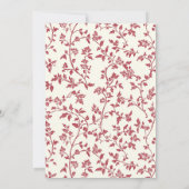 Red Floral & Vines Vintage Wedding 招待状 (裏面)