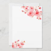 Red Floral Wine Glass Watercolor Wedding 招待状 (裏面)