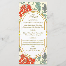 Red Florals with Green Leaves