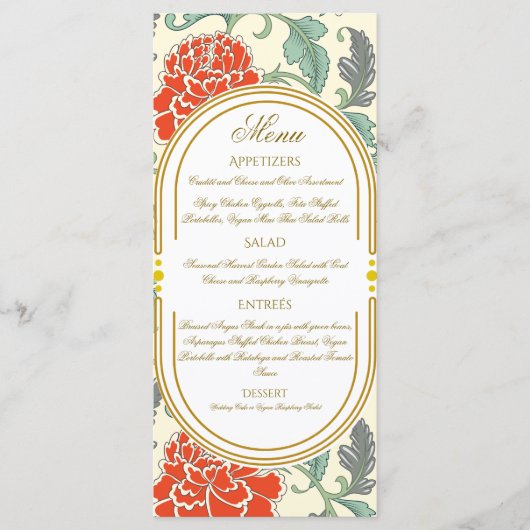 Red Florals with Green Leaves (正面)