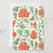Red Florals with Green Leaves 招待状 (裏面)
