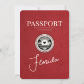 Red Florida Passport日付の保存 セーブザデート (正面)