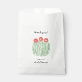 Red Flower Barrel Cactus Bridal Shower フェイバーバッグ (正面)