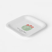 Red Flower Barrel Cactus Bridal Shower ペーパープレート (傾斜あり)