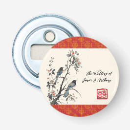 Red flower bird oriental Chinese wedding 栓抜き