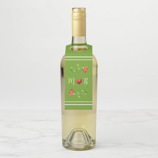 Red Flower Bottle Chiller – Personalized Wine ボトルネックタグ (ボトル)