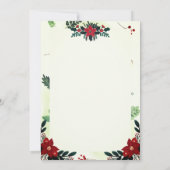 Red Flower Branch Fruit Drinks Christmas Party  セーブザデート (裏面)