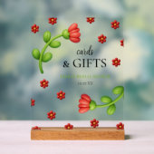 Red Flower Cards & Gifts – Bridal Shower アクリルサイン (ニュートラル)