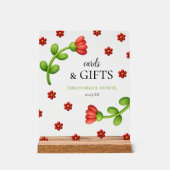 Red Flower Cards & Gifts – Bridal Shower アクリルサイン (正面)