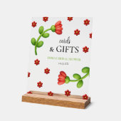 Red Flower Cards & Gifts – Bridal Shower アクリルサイン (傾斜)