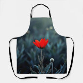Red Flower Dark Night Solitude Art エプロン (正面)