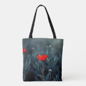 Red Flower Dark Night Solitude Art トートバッグ (裏面)