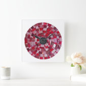red flower design スクエア壁時計 (ホーム)