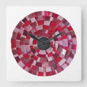 red flower design スクエア壁時計 (正面)