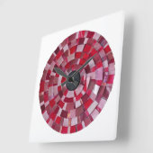 red flower design スクエア壁時計 (傾斜)