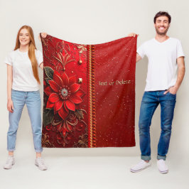 Red Flower Fleece Blanket フリースブランケット