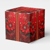 Red Flower Holiday Favor Box フェイバーボックス (正面サイド)