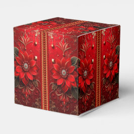 Red Flower Holiday Favor Box フェイバーボックス
