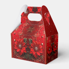 Red Flower Holiday Gift Box フェイバーボックス