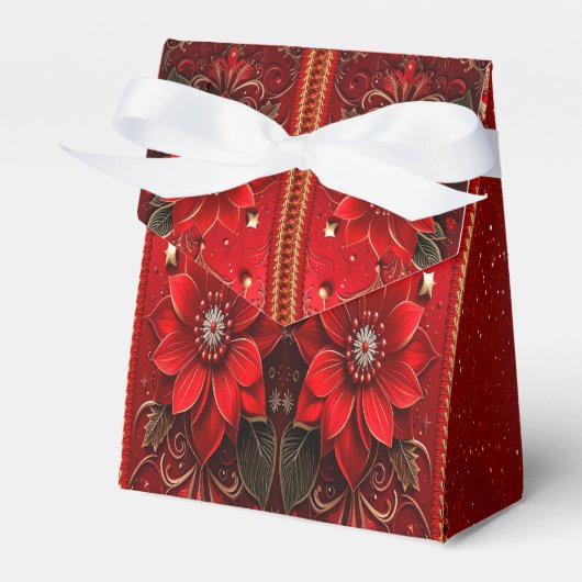 Red Flower Holiday Gift Box フェイバーボックス (正面サイド)