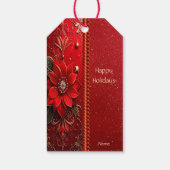 Red Flower Holiday Gift Tag ギフトタグ (裏面)