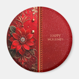 Red Flower Holiday Magnet マグネット