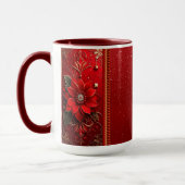 Red Flower Holiday Mug マグカップ (左)