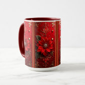 Red Flower Holiday Mug マグカップ (正面左)