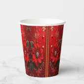 Red Flower Holiday Paper Cups 紙コップ (裏面)