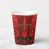 Red Flower Holiday Paper Cups 紙コップ (右)
