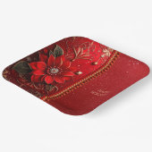 Red Flower Holiday Paper Plate ペーパープレート (傾斜あり)