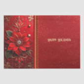 Red Flower Holiday Tissue Paper 薄葉紙 (正面)