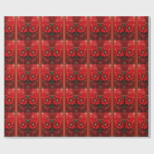 Red Flower Holiday Wrapping Paper ラッピングペーパー (フラット)