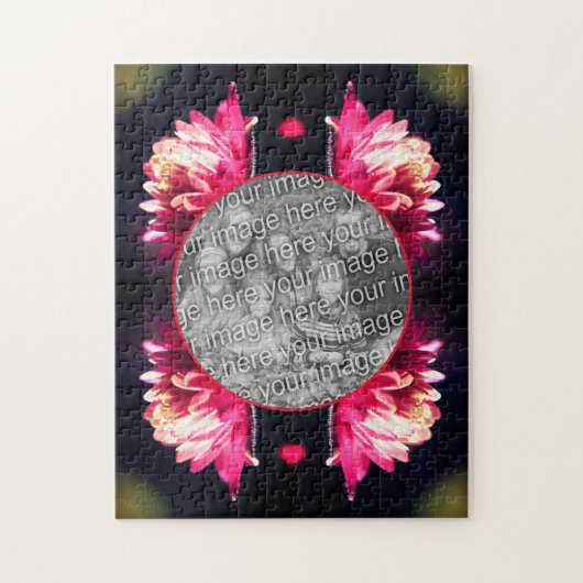 Red Flower In Sunlight Frame写真を追加 ジグソーパズル (縦)