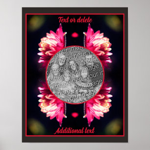 Red Flower In Sunlight Frame自分の写真を作成 ポスター