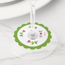 Red Flower - Party Drink Markers ワイングラスタグ