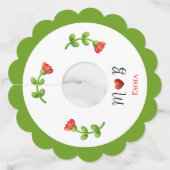 Red Flower - Party Drink Markers ワイングラスタグ (正面)