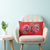 red flower pillow ランバークッション (椅子)