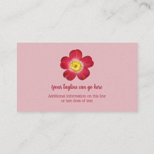 Red Flower Pink Background 名刺 (裏面)