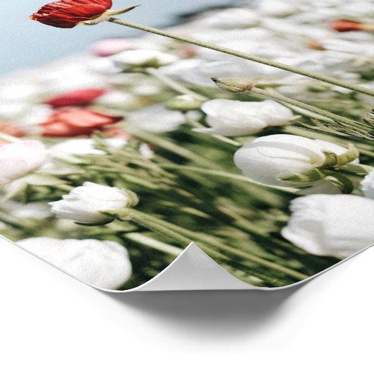 Red flower Print, Value Poster Paper (Semi-Gloss) ポスター (角)