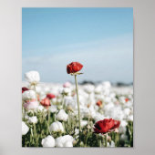 Red flower Print, Value Poster Paper (Semi-Gloss) ポスター (正面)