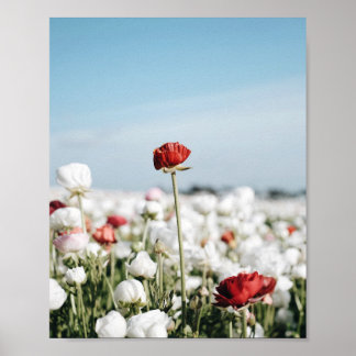 Red flower Print, Value Poster Paper (Semi-Gloss) ポスター